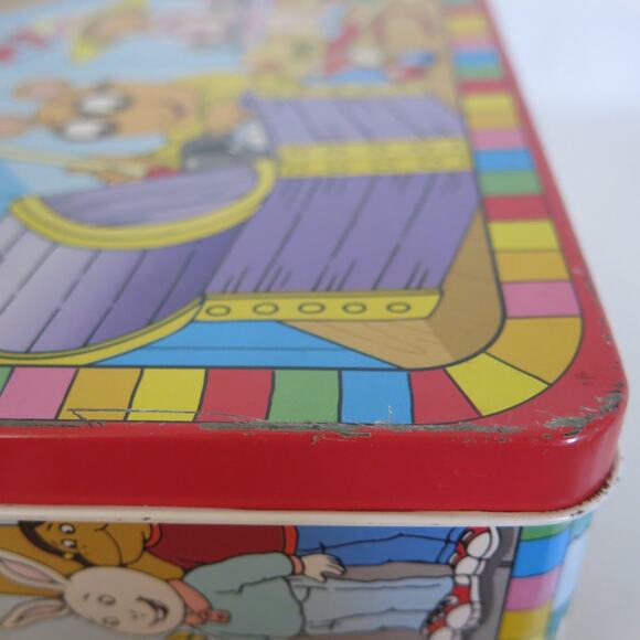 Arthur PBS Kids Vintage Lunch Box Metal Marc Brown Schylling Handle 1997 Cartoon - Picture 7 of 13